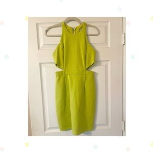 Adelyn Rae Lime Green Side Cut Out Dress